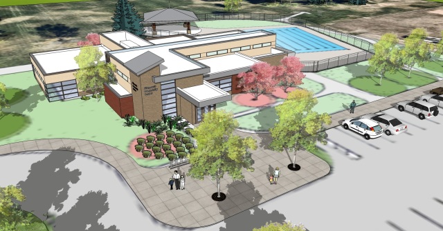 Design concept for a pool and rec center at Fitzmorris Park