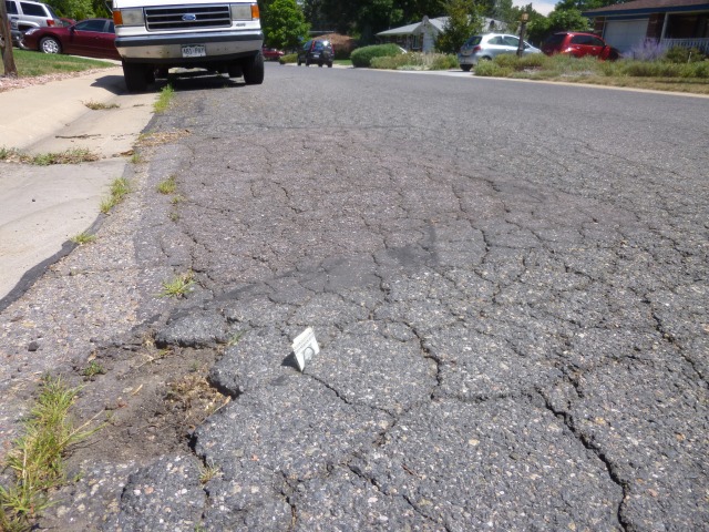 Distressed pavement in Alta Vista neighborhood